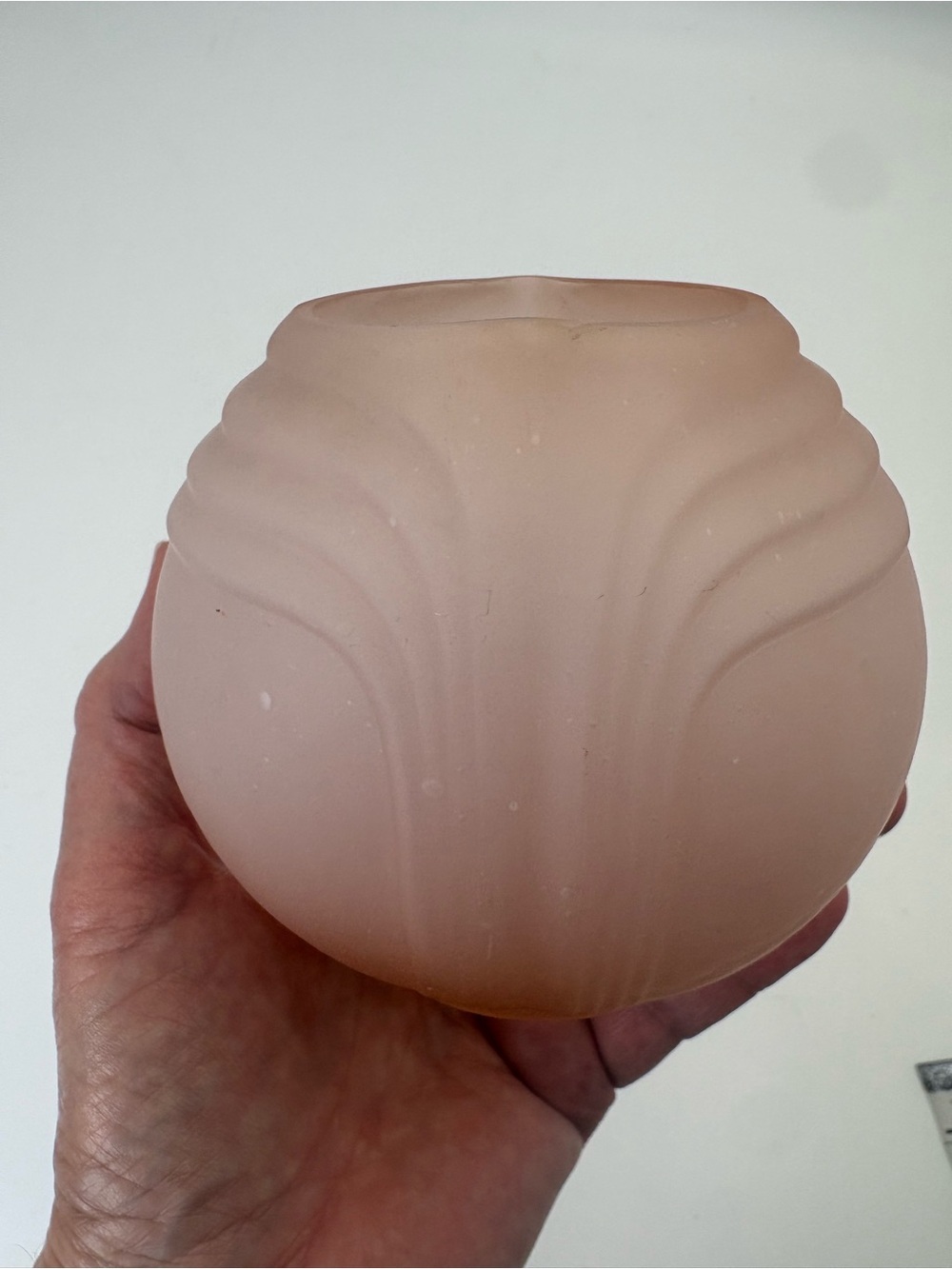 Vintage Satin Glass Pink Art Deco Glass Vase